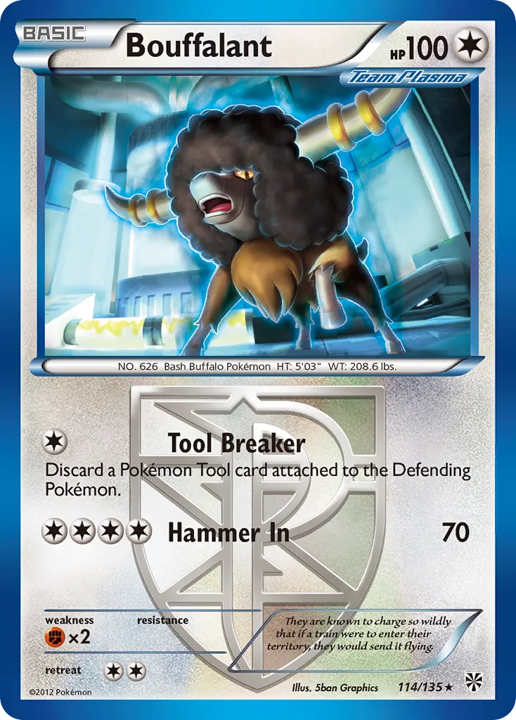 Bouffalant #114, Plasma Storm Reverse Foil