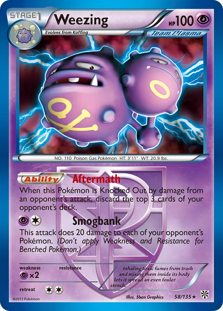 Weezing #58, Plasma Storm Reverse Foil
