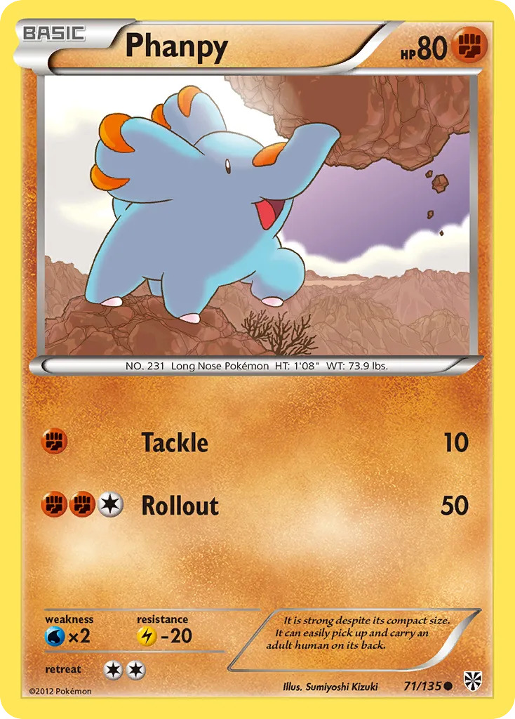 Phanpy #71, Plasma Storm Reverse Foil