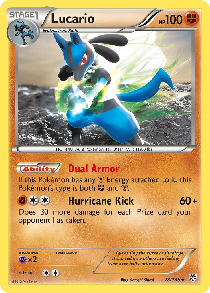 Lucario #78, Plasma Storm Reverse Foil