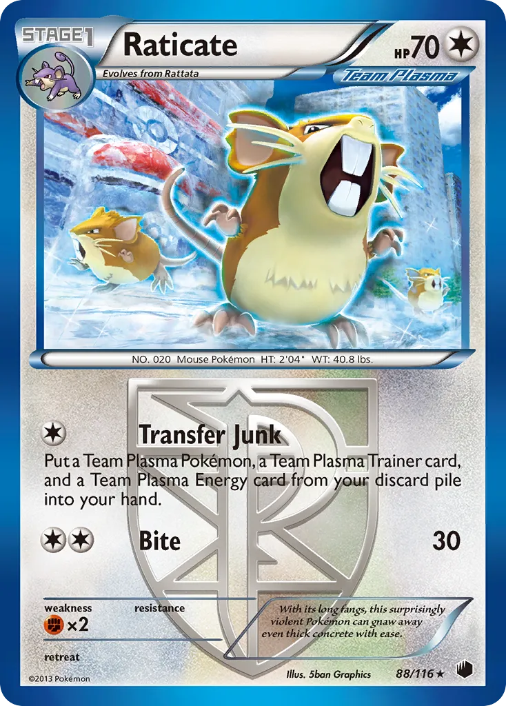 Raticate #88, Plasma Freeze Reverse Foil