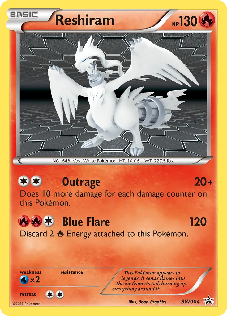 Reshiram #BW004, BW Black Star Promos