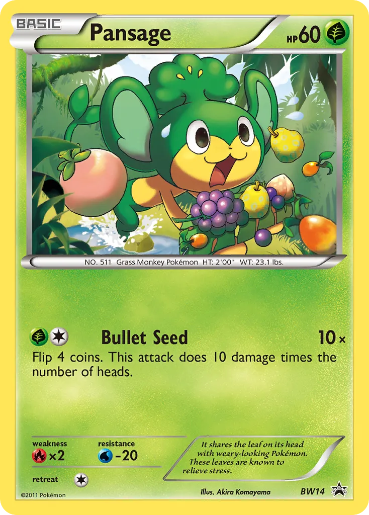 Pansage #BW14, BW Black Star Promos