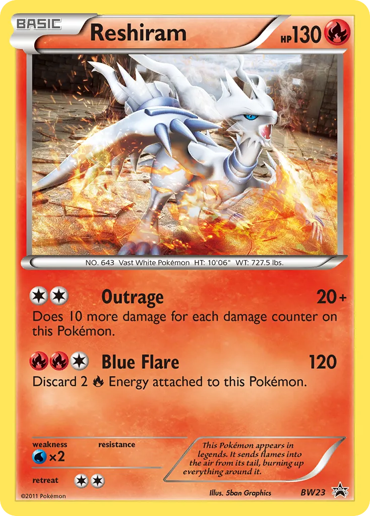 Reshiram #BW23, BW Black Star Promos Reshiram Box