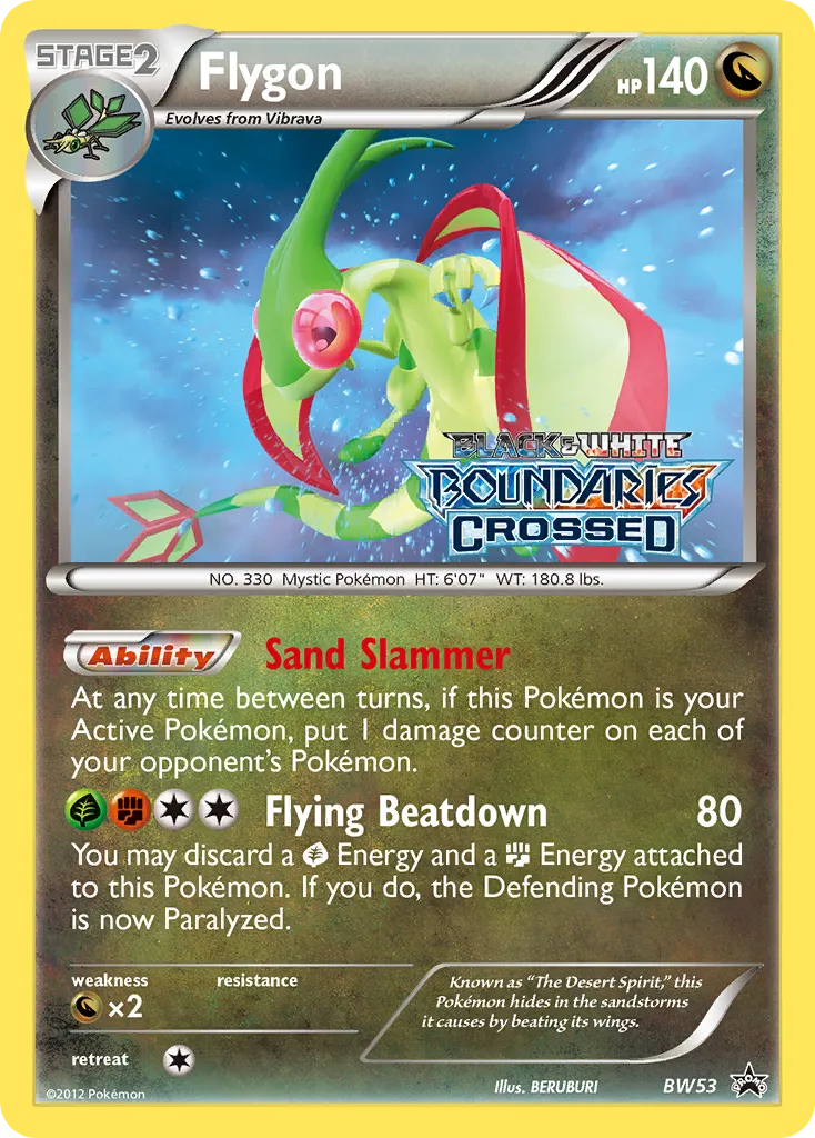 Flygon #BW53, BW Black Star Promos Boundaries Crossed-Staff