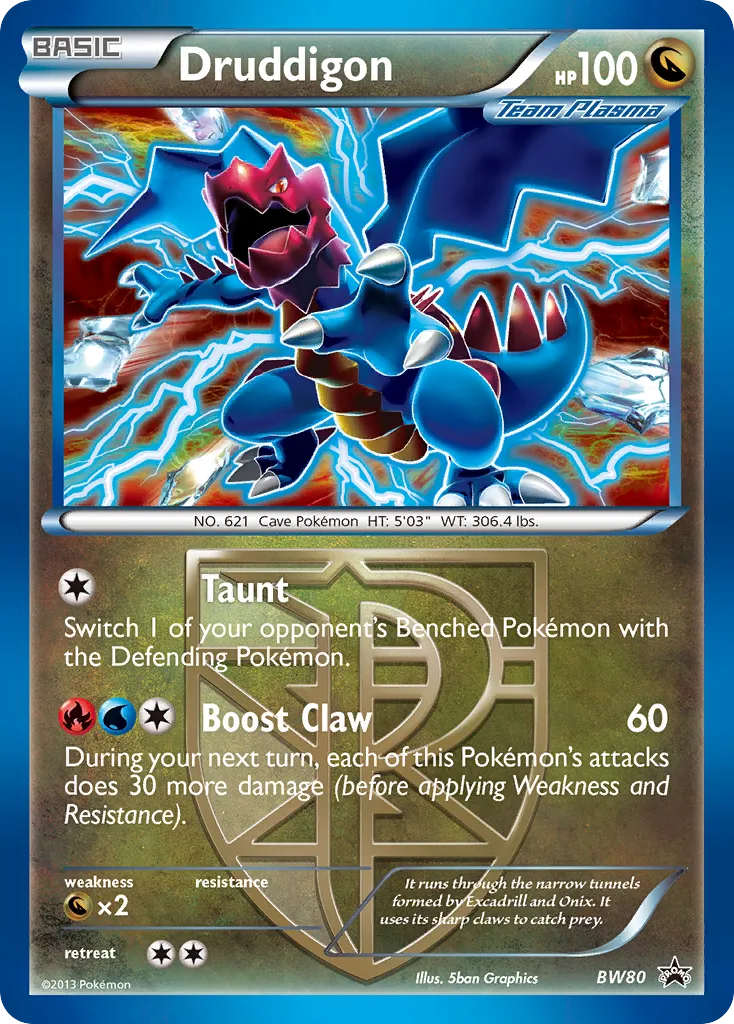 Druddigon #BW80, BW Black Star Promos Plasma Freeze Three Pack Blisters