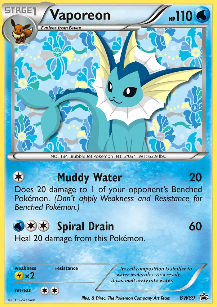 Vaporeon #BW89, BW Black Star Promos Sylveon Collection