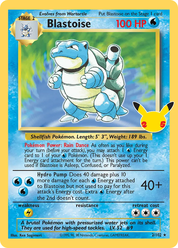 Blastoise #2, Celebrations: Classic Collection