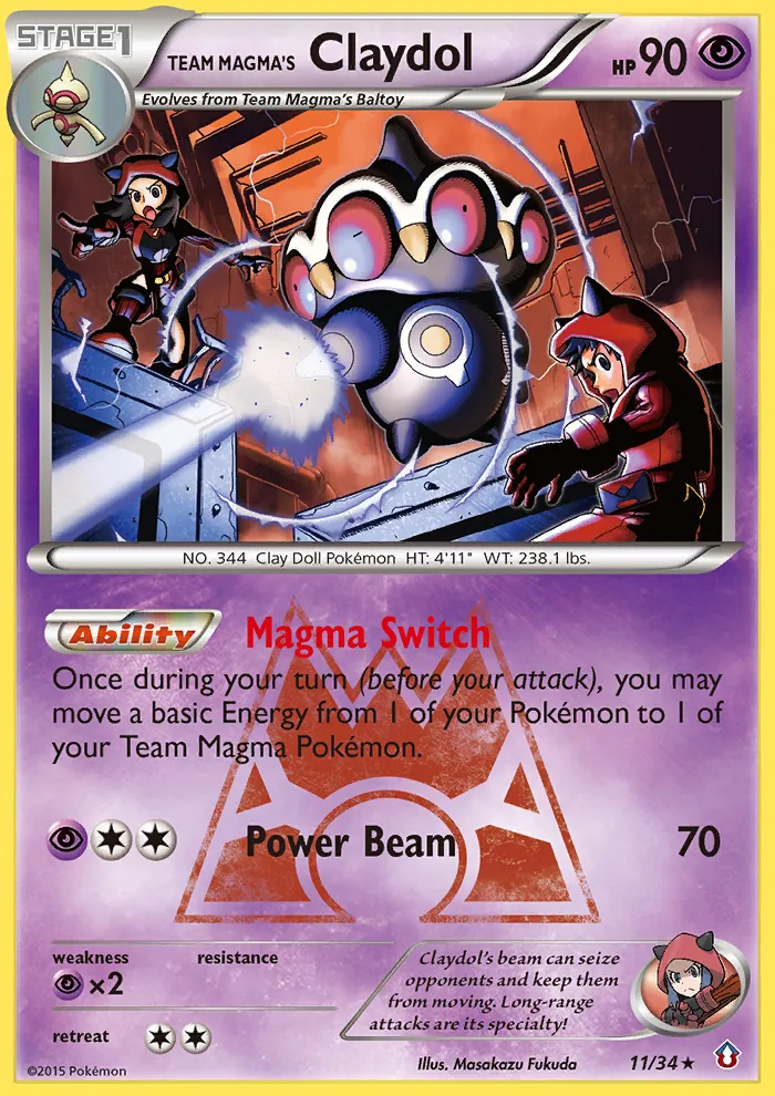 Team Magma's Claydol #11, Double Crisis Reverse Foil