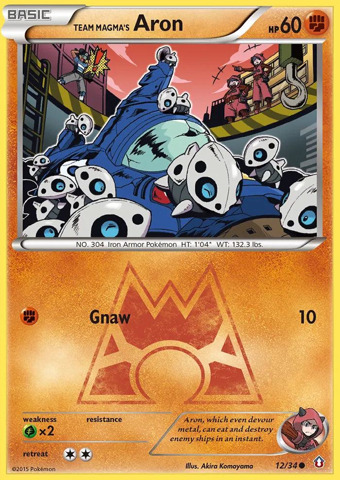 Team Magma's Aron #12, Double Crisis Reverse Foil