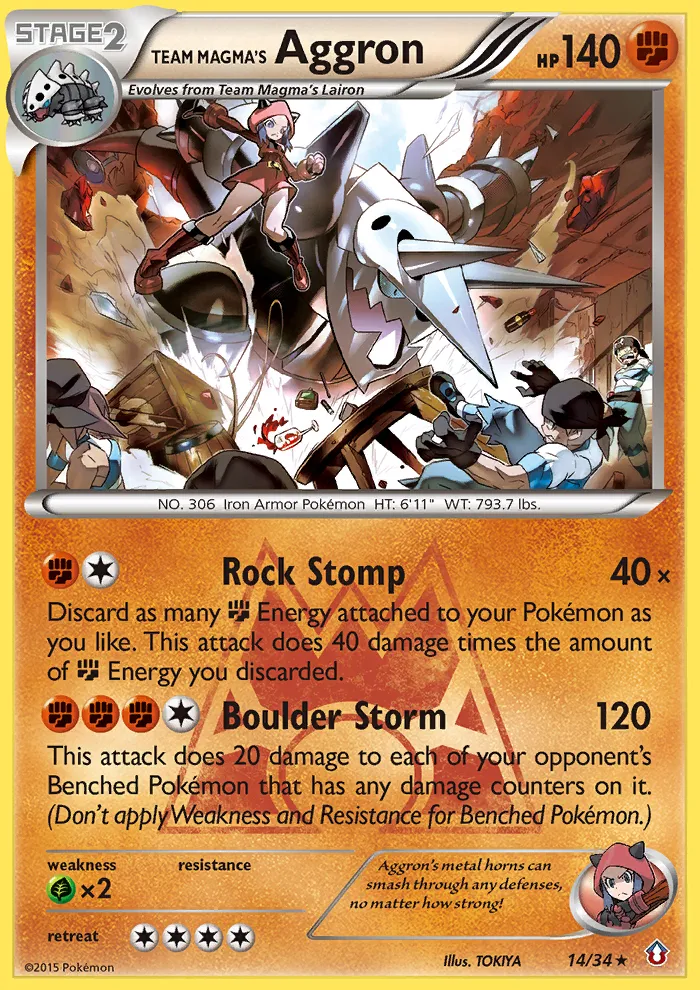 Team Magma's Aggron #14, Double Crisis
