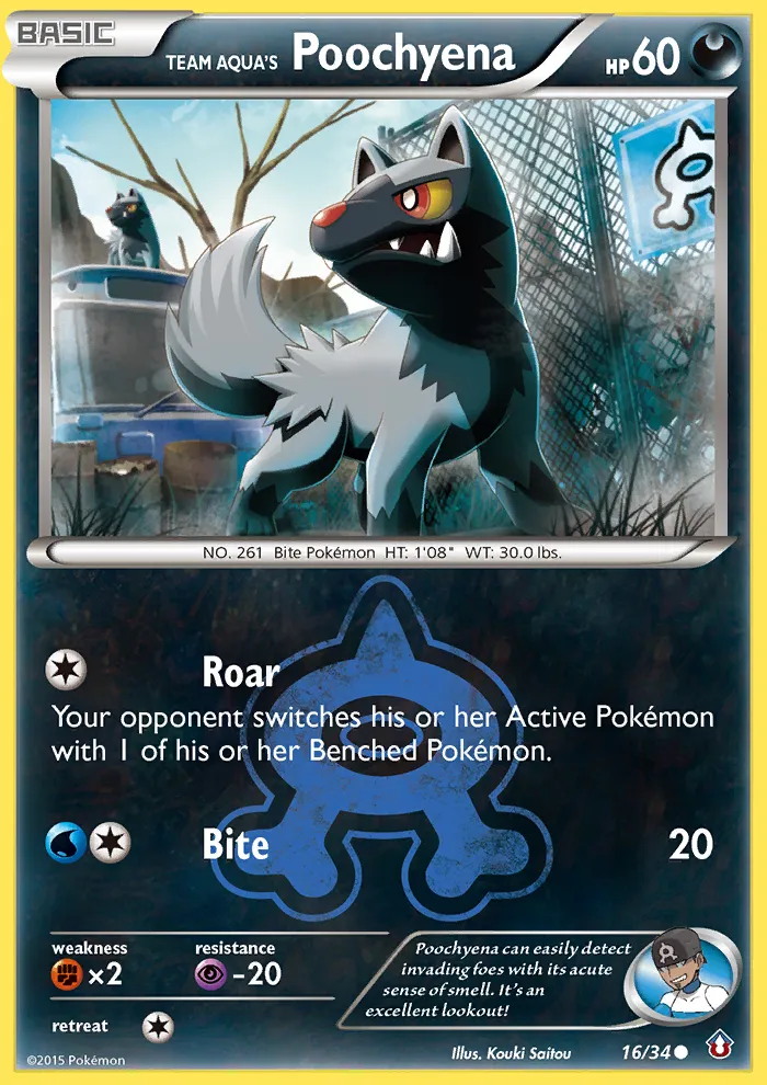 Team Aqua's Poochyena #16, Double Crisis Reverse Foil