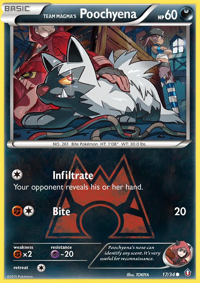 Team Magma's Poochyena #17, Double Crisis Reverse Foil