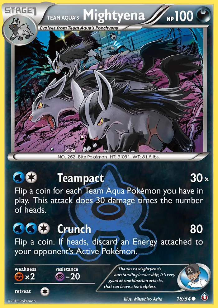 Team Aqua's Mightyena #18, Double Crisis Reverse Foil