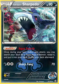 Team Aqua's Sharpedo #21, Reverse Foil
