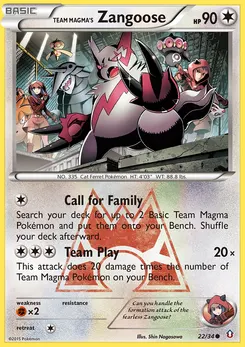 Team Magma's Zangoose #22, Reverse Foil