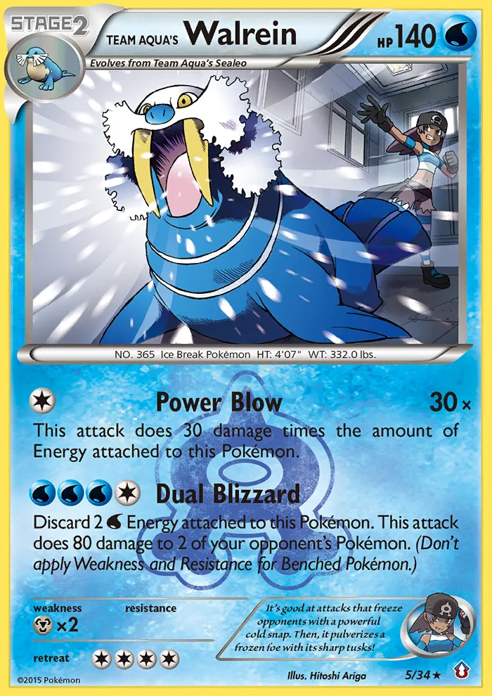 Team Aqua's Walrein #5, Double Crisis Reverse Foil