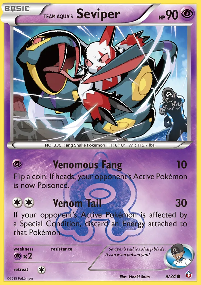 Team Aqua's Seviper #9, Double Crisis Reverse Foil