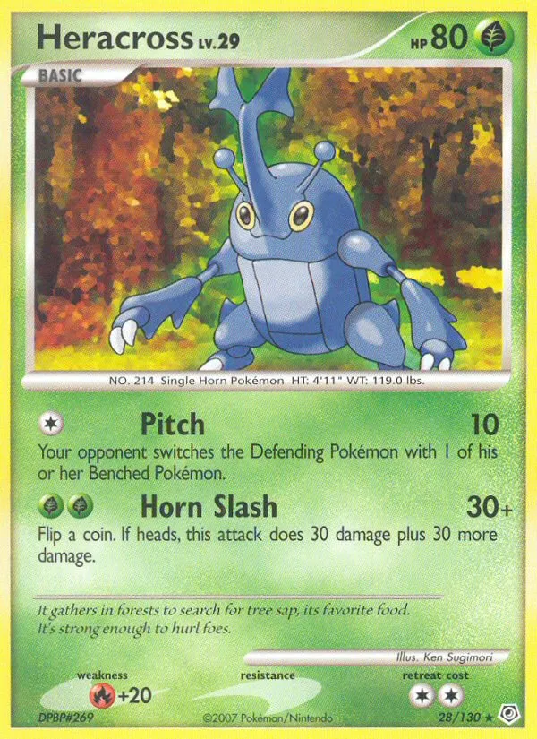 Heracross #28, Diamond & Pearl Reverse Foil