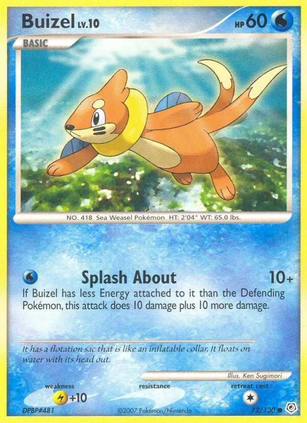 Buizel #72, Diamond & Pearl Reverse Foil