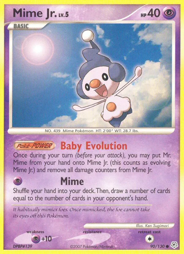 Mime Jr. #90, Diamond & Pearl Reverse Foil