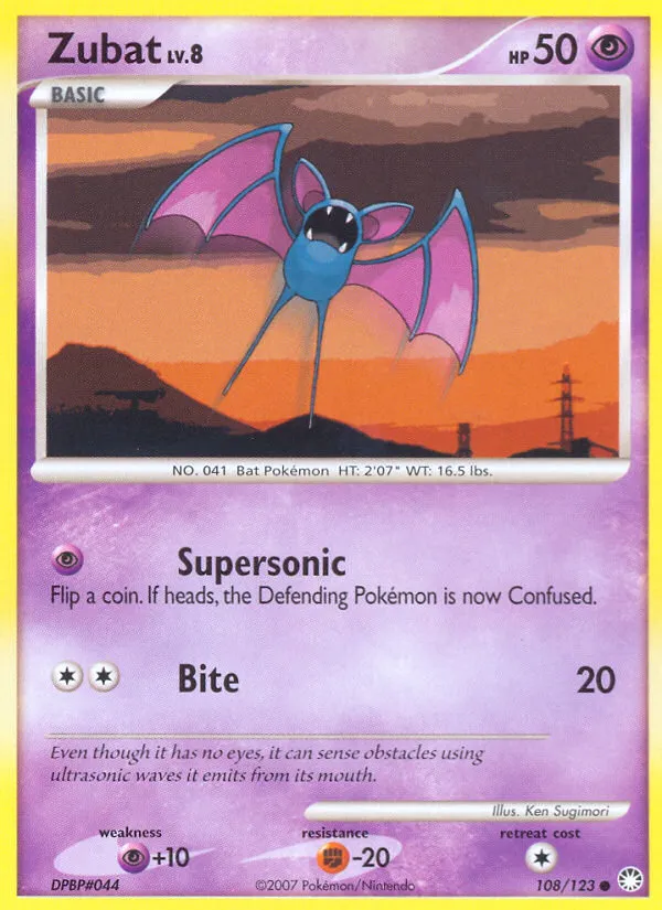 Zubat #108, Mysterious Treasures Reverse Foil