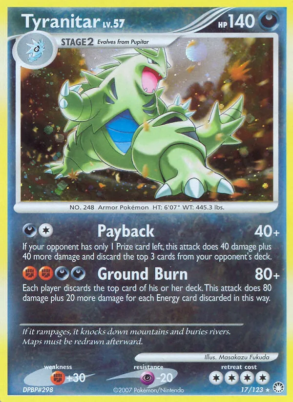 Tyranitar #17, Mysterious Treasures Reverse Foil