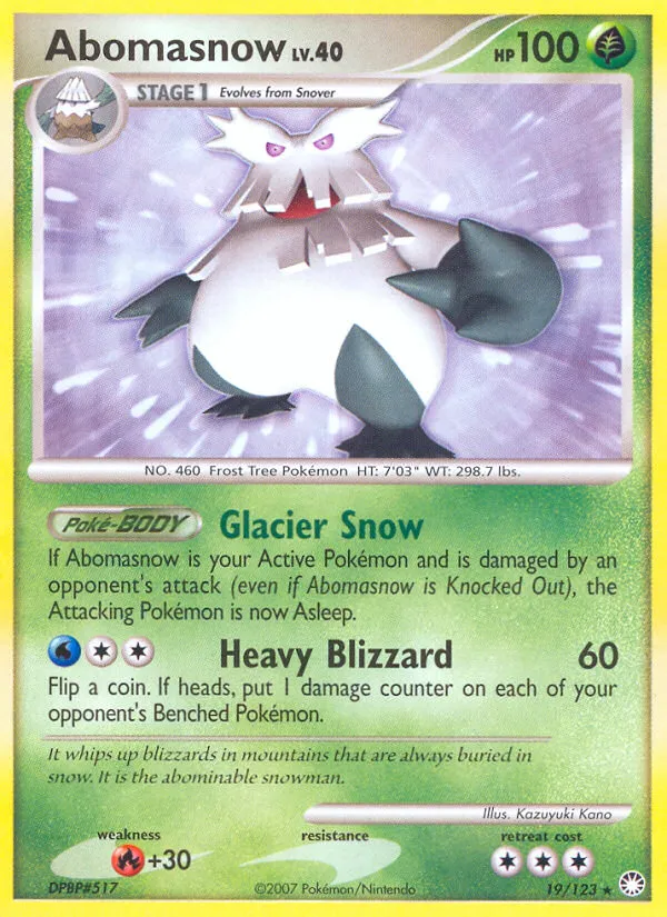 Abomasnow #19, Mysterious Treasures Pokemon Countdown Calendar
