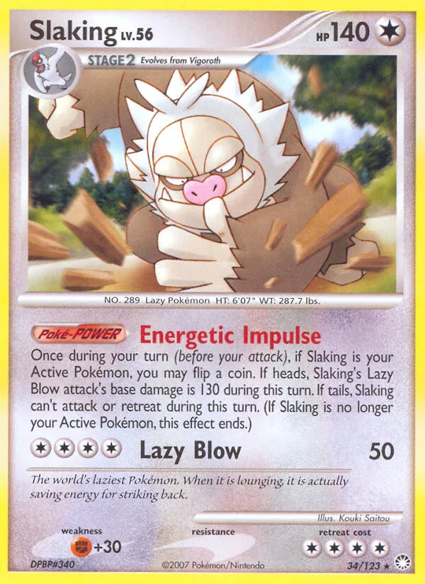 Slaking #34, Mysterious Treasures Reverse Foil