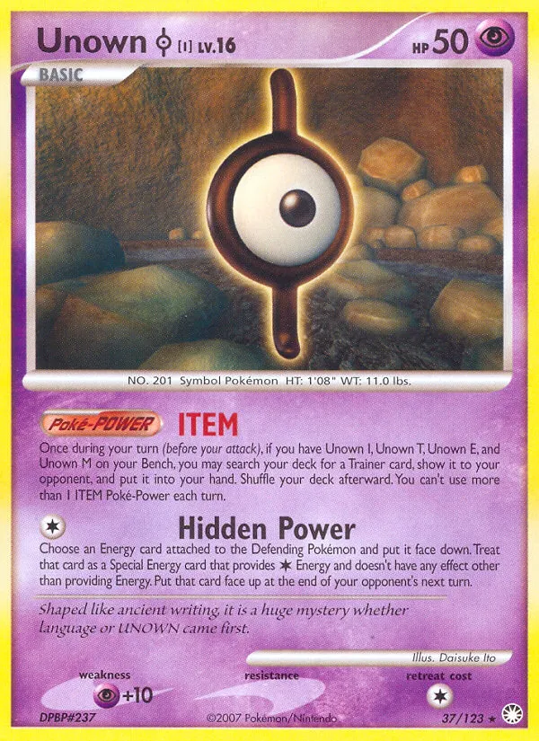Unown [I] #37, Mysterious Treasures Reverse Foil