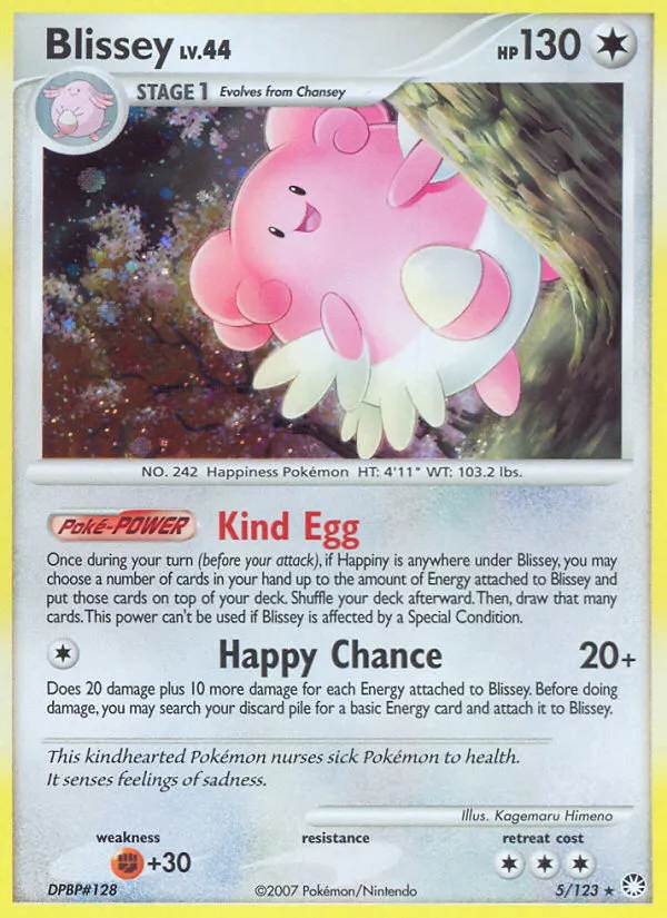 Blissey #5, Mysterious Treasures Reverse Foil