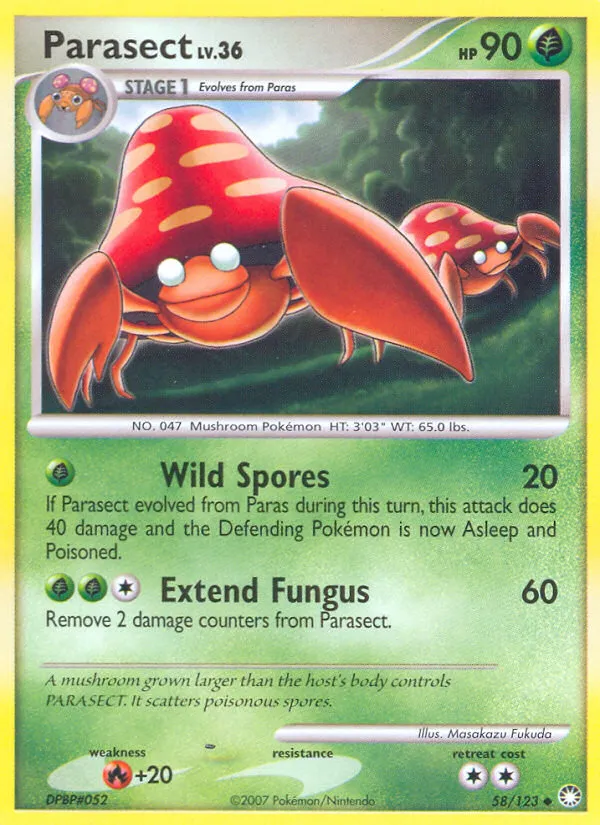 Parasect #58, Mysterious Treasures Reverse Foil