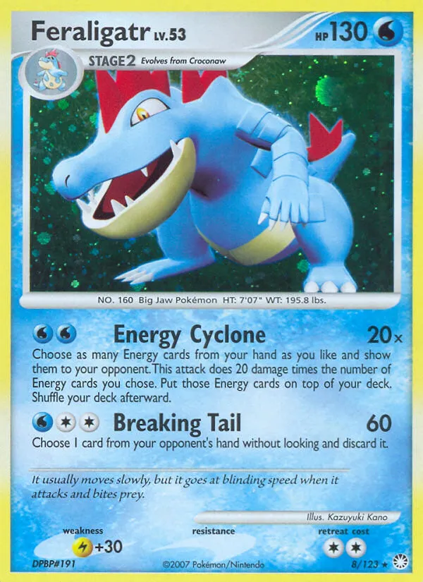 Feraligatr #8, Mysterious Treasures Incomplete Holo Error