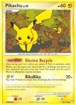 Pikachu #94, Burger King Collection 2008