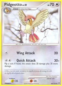 Pidgeotto #58, Reverse Foil