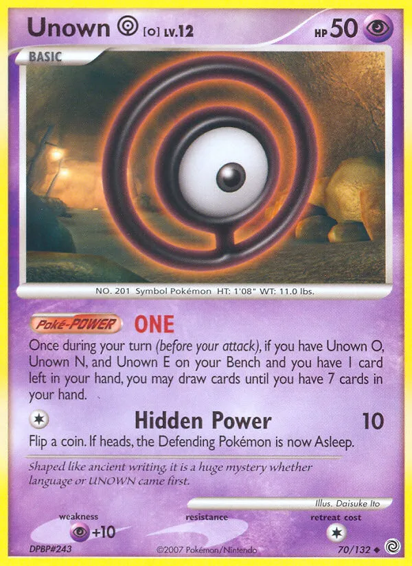 Unown [O] #70, Secret Wonders Reverse Foil