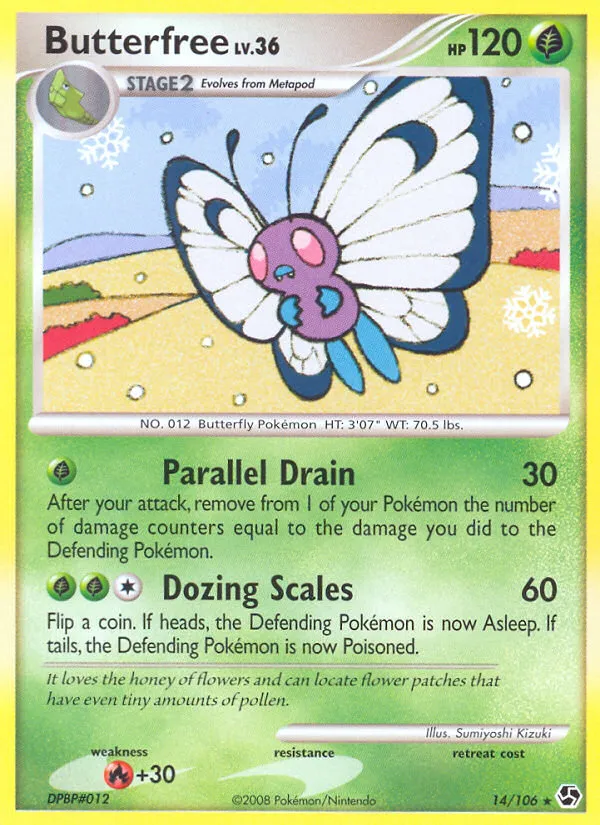 Butterfree #14, Great Encounters Reverse Foil