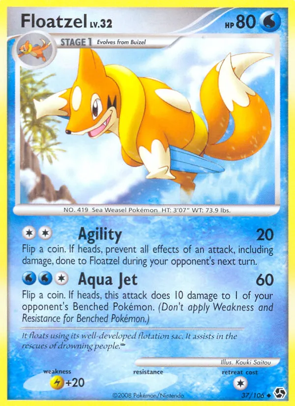 Floatzel #37, Great Encounters Pokemon Countdown Calendar