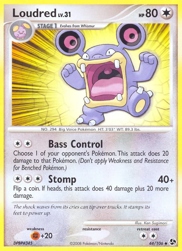 Loudred #44, Great Encounters Reverse Foil