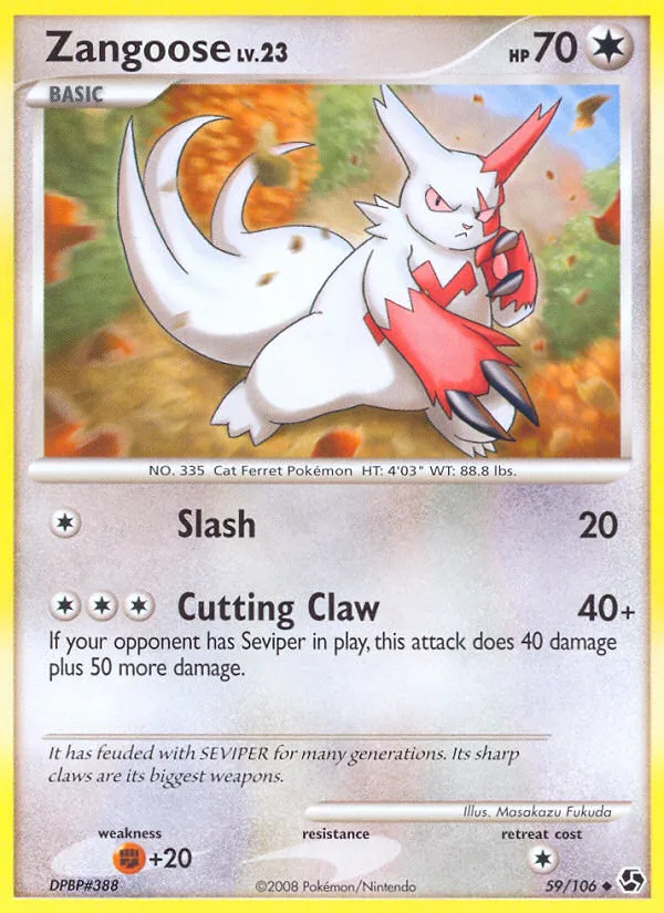 Zangoose #59, Great Encounters Reverse Foil