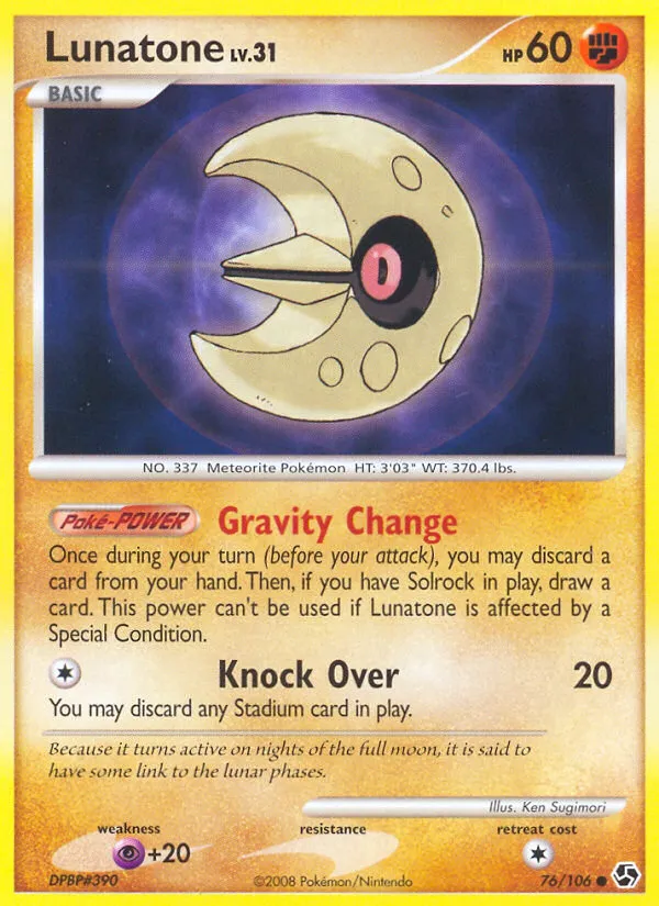 Lunatone #76, Great Encounters Reverse Foil