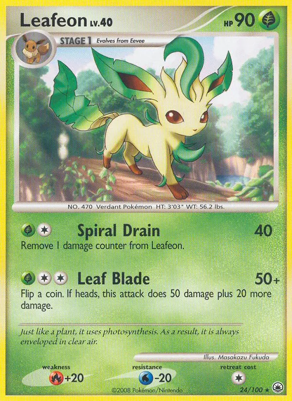 Leafeon #24, Majestic Dawn Reverse Foil
