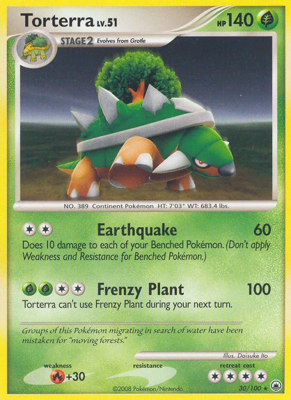 Torterra #30, Majestic Dawn Reverse Foil