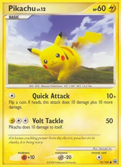 Pikachu #70, Burger King Collection 2009