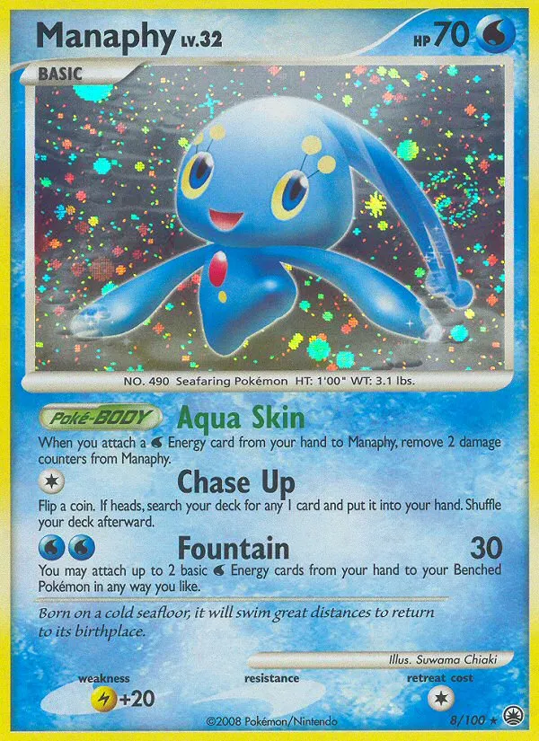 Manaphy #8, Majestic Dawn Reverse Foil