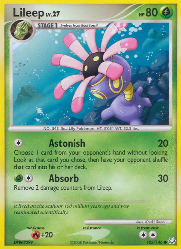 Lileep #105, Legends Awakened Reverse Foil