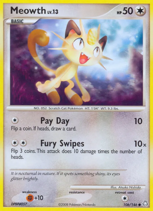Meowth #106, Legends Awakened Burger King Collection 2009