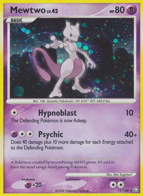 Mewtwo #11, Legends Awakened Reverse Foil