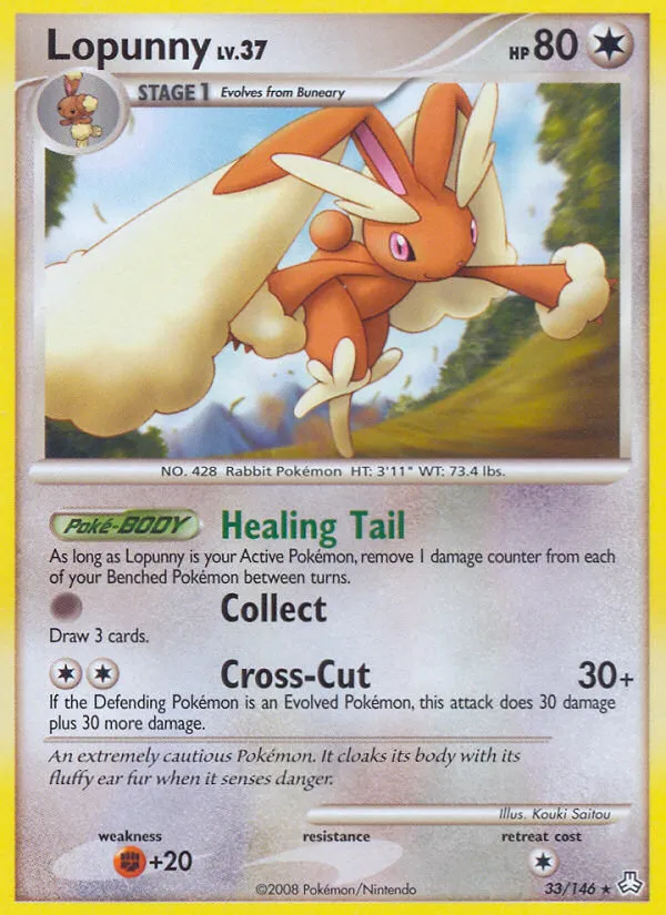 Lopunny #33, Legends Awakened Reverse Foil