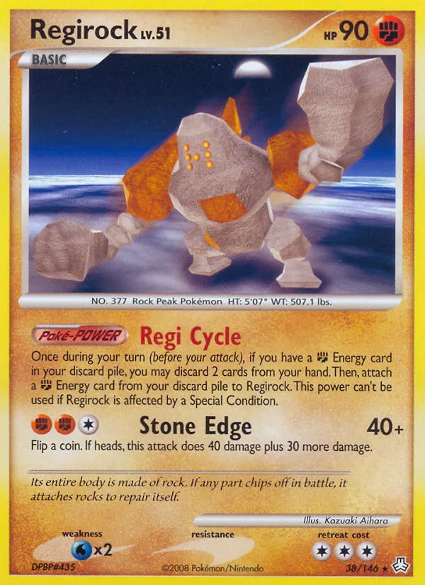 Regirock #38, Legends Awakened Reverse Foil